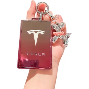 Tesla Anahtarlık Model3/Modely/Modelx/Y/Kart Için Erkekler Ve Kadınlar Için Anahtarlık Kılıfı (Tek Kabuk + Küçük Kolye Ucu) (Yurt Dışından)