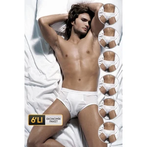 Erkek Ribana Klasik Beyaz Slip 860 6'lı Ekonomik Paket
