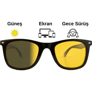 Focus On Antifar Fotokromik 3in1 Gözlük | Gece Sürüş | Ekran | Güneş | TS006