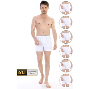 Erkek Penye Beyaz Boxer 805 6'lı Ekonomik Paket