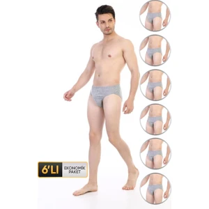 Erkek Süprem Gri Melanj Slip 741 6'lı Ekonomik Paket