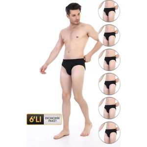 Erkek Süprem Siyah Slip 741 6'lı Ekonomik Paket