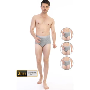 Erkek Ribana Klasik Gri Melanj Slip 860 3'lü Ekonomik Paket