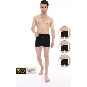 Erkek Elastanlı Siyah Spor Külot 800 3'lü Ekonomik Paket