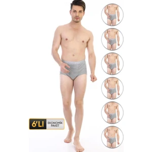 Erkek Ribana Klasik Gri Melanj Slip 860 6'lı Ekonomik Paket