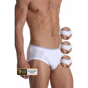 Erkek Elastanlı Beyaz Slip 887 3'lü Ekonomik Paket