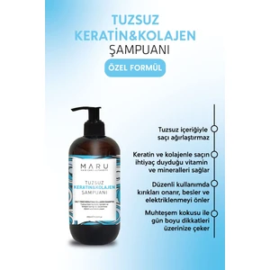 Tuzsuz Kolajen Ve Keratin İçerikli Dolgunlaştırıcı Onarıcı Besleyici Şampuan 250 ml
