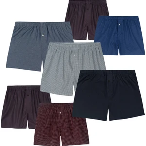 Yohannes Club Boxer Erkek, 5'li "KARIŞIK" Boxer Set, % 100 Pamuklu POPLİN Kumaş Boxer, KOYU RENKLER, 5 ADET(Medium)