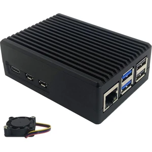 TLS Robotik Raspberry Pi 5 Için Dört Hatlı Fanlı Metal Alüminyum Kasa