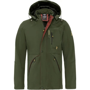 Kürklü Su ve Rüzgar Geçirmez Haki Softshell Kışlık Erkek Mont