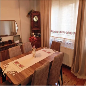 Kanaviçe Runner- Buzdolabı Örtüsü Gül Demet  Pamuk