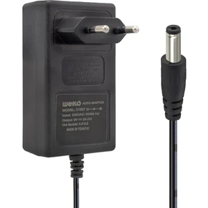 9 Volt - 2 Amper 5.5*2.5 Uçlu Yerli Üretim Plastik Kasa Priz Tipi Adaptör