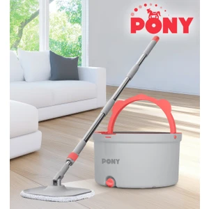 PONY Gri Temiz & Kirli Suyu Ayırma Özelliği Otomatik Temizlik Seti Mop Paspas