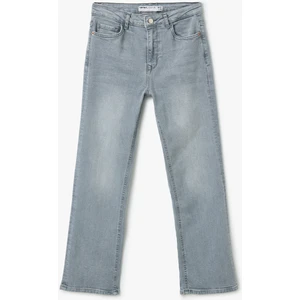 Yüksek Bel Ispanyol Paça Denim Pantolon - Kick Flare Jeans