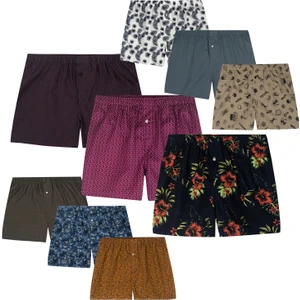 Yohannes Club Boxer Erkek, 5'li "KARIŞIK" Boxer Set, % 100 Pamuklu POPLİN Kumaş Boxer, CANLI RENKLER, 5 ADET(X-Large)