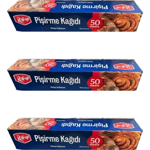 Beyaz Yağlı Fırın Tepsi Pişirme Kızartma Kağıdı - 37 cm x 50 mt - 3 Adet