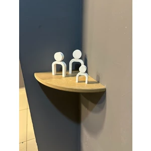 Akçe Home Köşe Rafı Oval Kenarlı 25CM 1 Adet Estetik ve Pratik Mutfak Banyo Salon Çalışma ve Oturma Odası Rafı