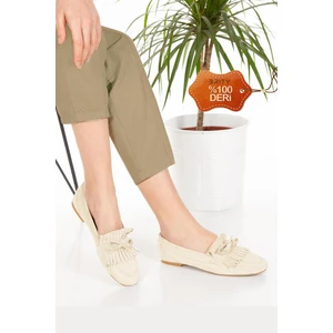 Kadın Hakiki Deri Püsküllü Süet Loafer