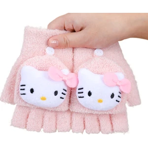 Çocuk Eldivenleri Kuromi Yarım Parmak Eldivenleri Artı Kadife Sıcak Eldivenler (Yurt Dışından)
