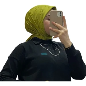 Jakarlı Içiçe Halka Desenli Eşarp 1051