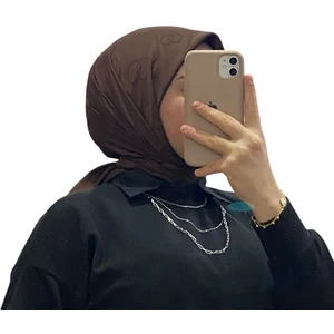 Jakarlı Içiçe Halka Desenli Eşarp 1051
