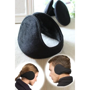 Unisex Peluş Kulaklık 3 Adet Polar Ense Tipi Kışlık Kulak Koruyucu 3 Adet Siyah