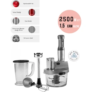 Pro 2000W Turbo Fonksiyon Cam Hazne Çift Paslanmaz Çelik Bıçak Buz Kırma Doğrayıcı Mutfak Robotu