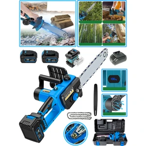 Germany Bluer 32 cm E-3445 Bl Motor Yağ Pompalı Çift Akü 10 Pilli Dal Budama Testere Makinası