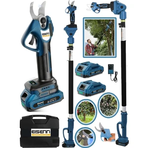 Germany E-3260-M Teleskop Uzatmalı + Çift Akü 10 Pilli Bağ Budama Makası 32 mm Çelik Bıçak