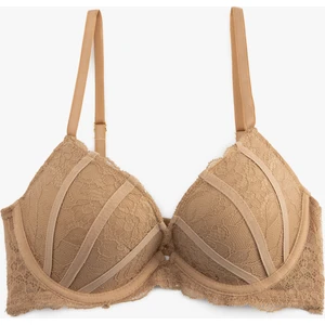 Destekli Ekstra Dolgulu Dantelli Sütyen