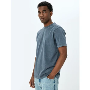 Pamuklu Kısa Kollu Bisiklet Yaka Basic Tişört