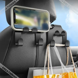 1 Adet Çok Fonksiyonlu Koltuk Arkasına Takılabilen Poşet Çanta Tutucu Askılıklı Telefon Tutucu