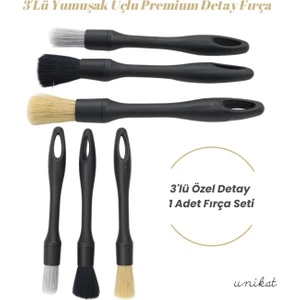3'lü Özel Detay Fırça Seti Yumuşak Uçlu Premium Özel Hassas Temizlik
