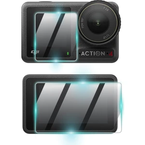Ipg Djı Osmo Action 4 Kamera Için 9h Nano Proactive Ekran Koruyucu (2 Adet Büyük, 1 Küçük Ekran), Pürüzsüz Cam Bitiş