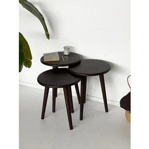 Fagus Wood ''doğal Masif Ahşap Yörünge Sehpa Seti - 3'lü Zigon Set Modern ve Minimalist Sehpa Takımı (Yan Sehpa, Orta Sehpa, Dekoratif Sehpa)''