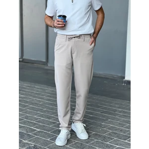 Regular Fit Beli Bağlamalı Erkek Ipli  Kumaş Pantolon