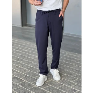 Regular Fit Beli Bağlamalı Erkek Ipli  Kumaş Pantolon