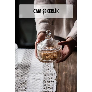 EW's Kitchenware Çizgili Cam Şekerlik