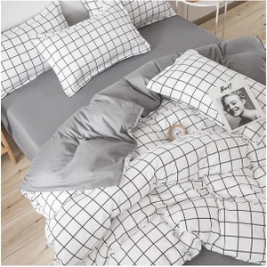 Tek Kişilik Nevresim Takımı I 160 x 220 I Beyaz-Siyah
