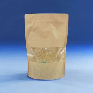 Konak Ambalaj Kraft Pencereli Doypack 200x300x50 mm 25 li Paket