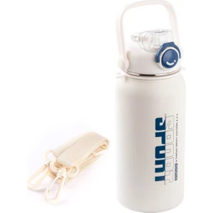 Okadı Sport Pipetli Beyaz Paslanmaz Çelik Termos 1.3l