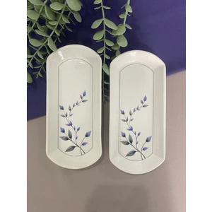 Mor Menekşe 2 Adet Oval Tabak