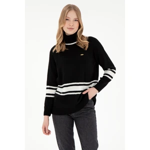 U.S. Polo Assn. Kadın Siyah Boğazlı Kazak 50297111-VR046