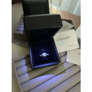 Su Jewelry 925 Ayargümüş Pandora Kalp Model Yüzük Işıklı Kutulu