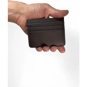 Hakiki Deri Kahverengi Para Bölmeli Unisex Kartlık Cüzdan