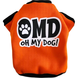 Atelyu Pet Kedi Köpek Kıyafeti Omg Baskılıturuncu Sweatshirt