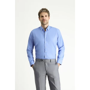 Uzun Kol Slim Fit Dar Kesim Non Iron Ütü Gerektirmeyen Pamuklu Gömlek