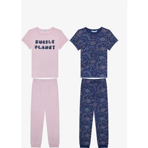 Kız Çocuk Bubble 2li Çok Renkli Pijama Takımı