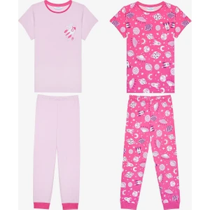 Kız Çocuk Blast Off 2li Çok Renkli Pijama Takımı