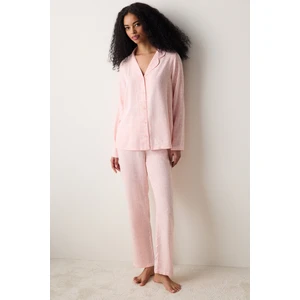 Cute Bows Gömlek Pantolon Pijama Takımı